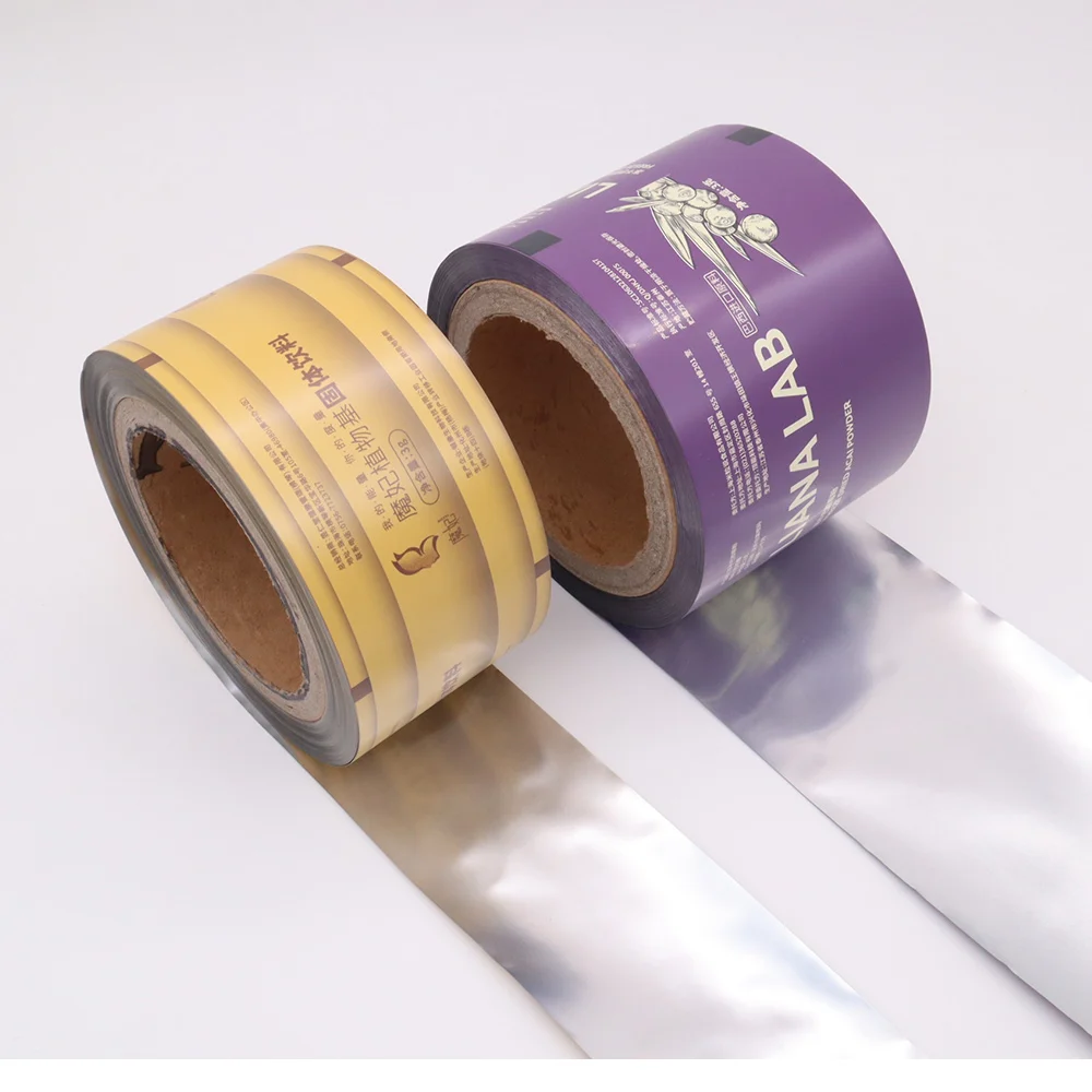 Food Grade Plastic Film Roll Soft Metallized Aluminum Foil for Biscuit Candy Chocolate Packaging Glossy Surface Logo Printing