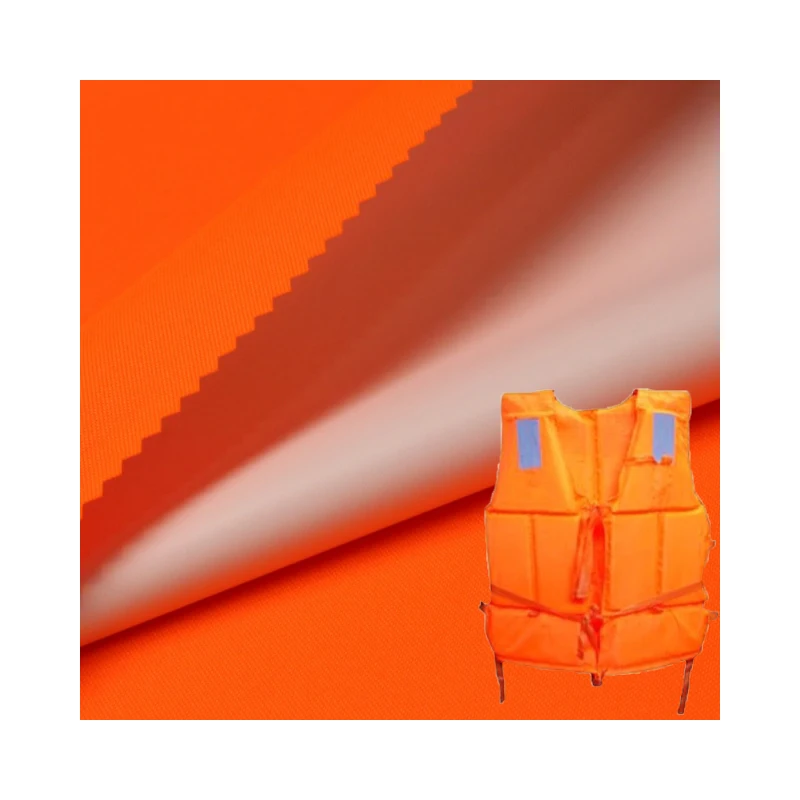 100% POLY 300D Dty Oxford Transfer TPU Plain Fluorescent orange for Outdoor fire-fighting clothes
