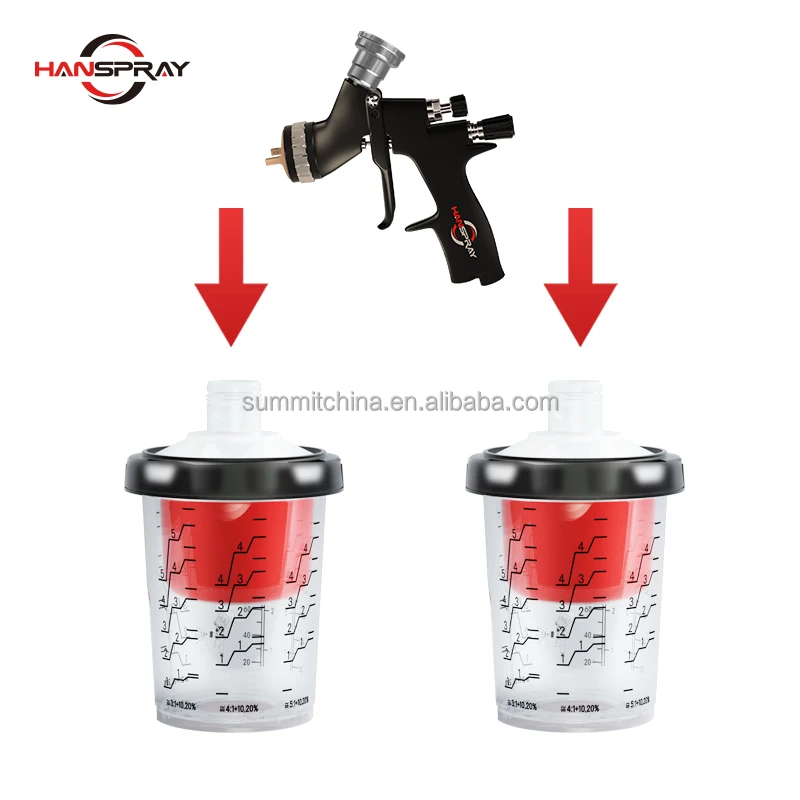 Paint Plastic Cup with Lid 125 Micron Filters 190 Micron Filters Automotive Paint Mixing Cup