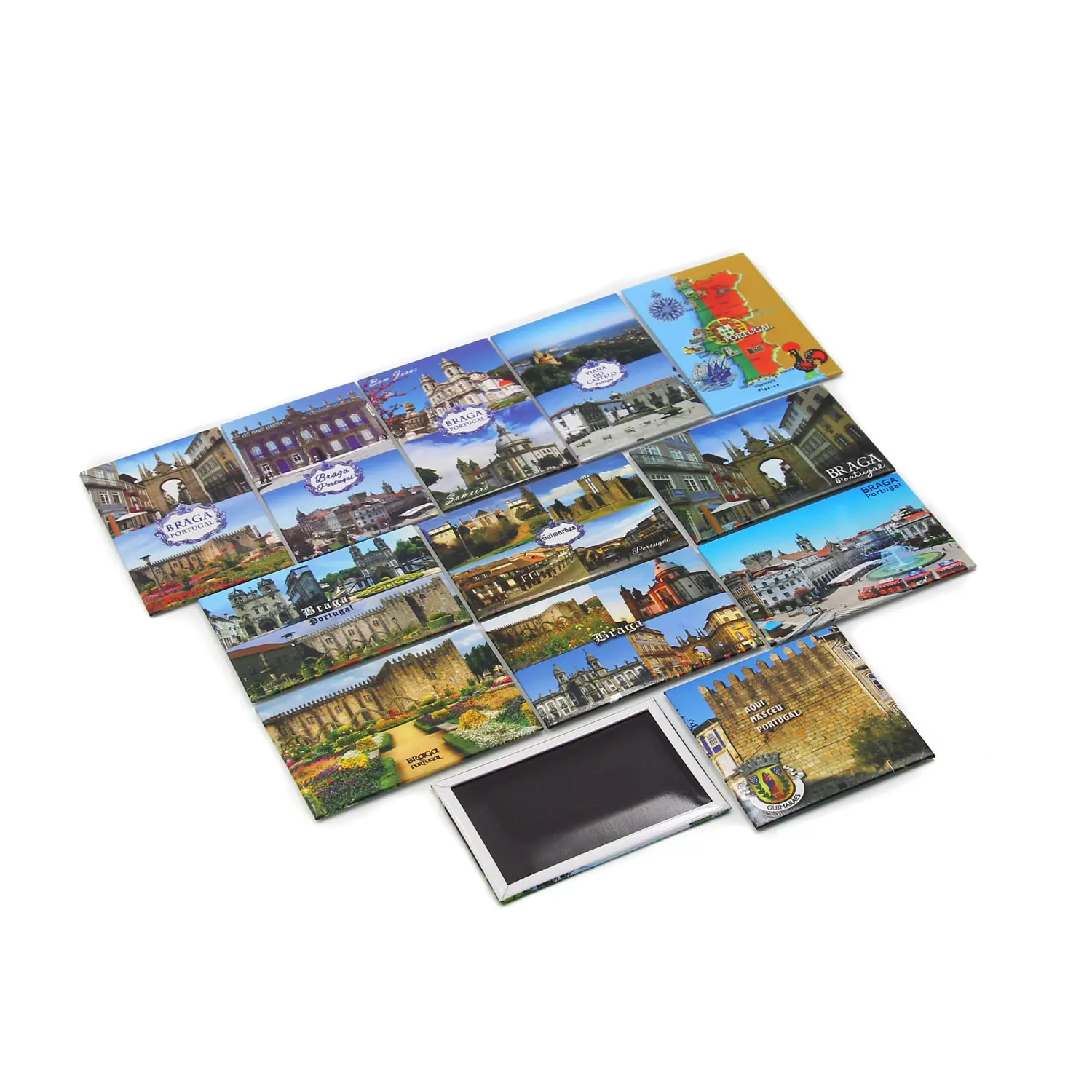 Souvenir Magnetic Gift Portugal Braga 80*53Mm 40*125Mm 63.5*63.5 Mm Magnet Custom Printing Tinplate Fridge Magnets