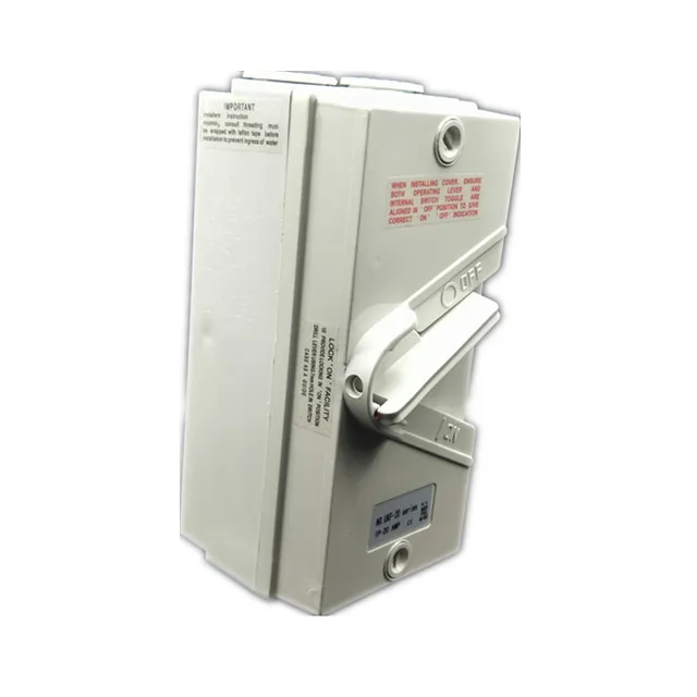  XWY-120 250v 1 полюс 4 полюса 20a 35a 63a серого цвета из АБС-пластика IP65 ip66 водонепроницаемый разъединитель для внешнего использования Высокое напряжение 3 фазы изолировать основание