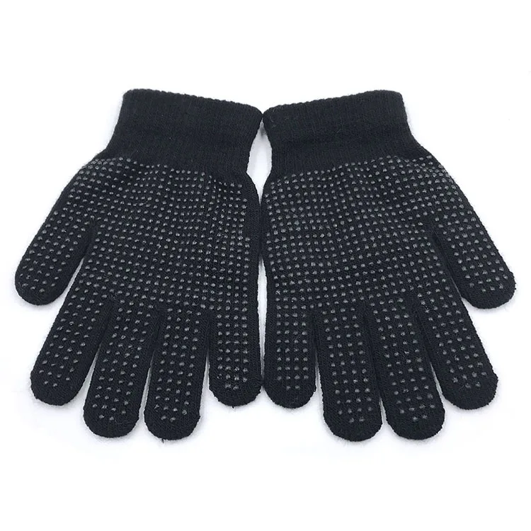 Cheap Winter Magic Knitted Anti Slip Grip Adult Working Sports Gloves with Dots Coating