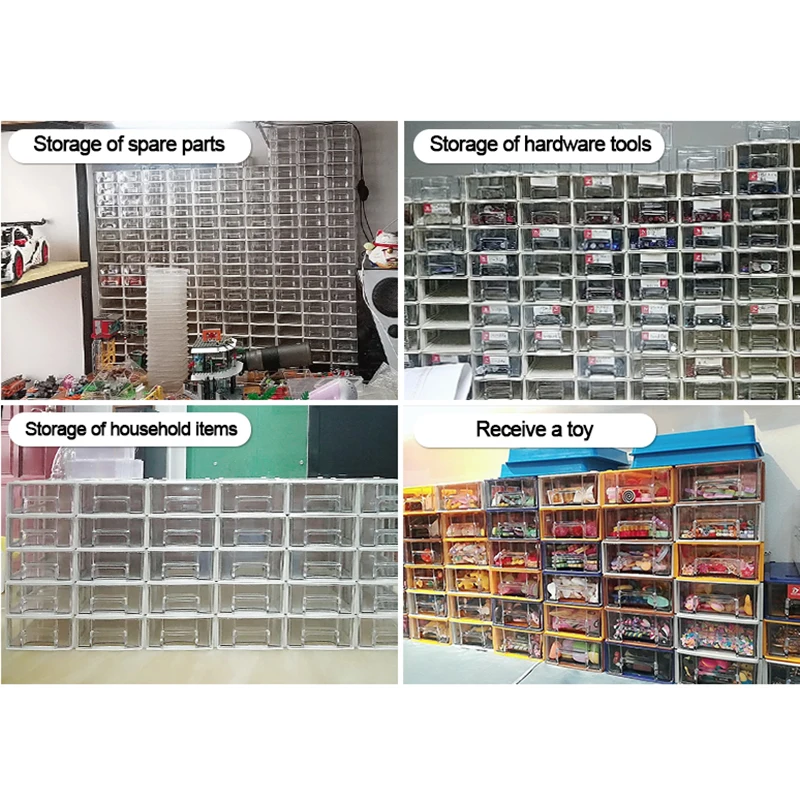 F01- 170*110*55MM 48PCS | PARTS BIN - Desktop Stackable Combined Storage Drawer Jewelry Plastic Small Object
