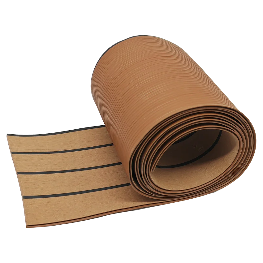 New Design Synthetic teak yacht deck fire resistance PVC Luxury Vinyl marine decking floor