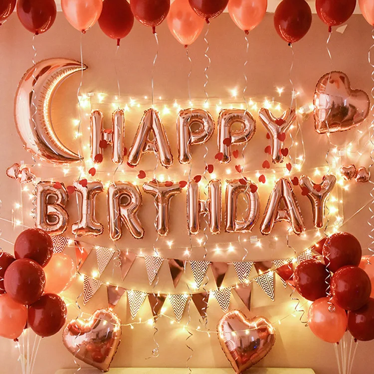 Suppliers custom foil balloon happy birthday party decoration happy birthday plain aluminum party foil balloon