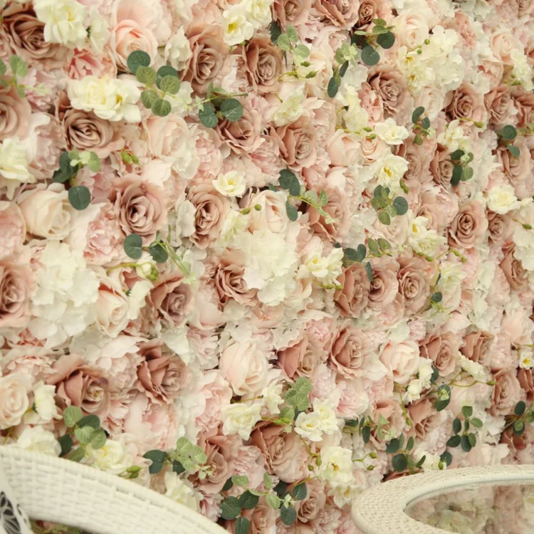 Artificial floral backdrop rose artifical silk flower wall Panel for wedding indoor outdoor decoration simulation lawn