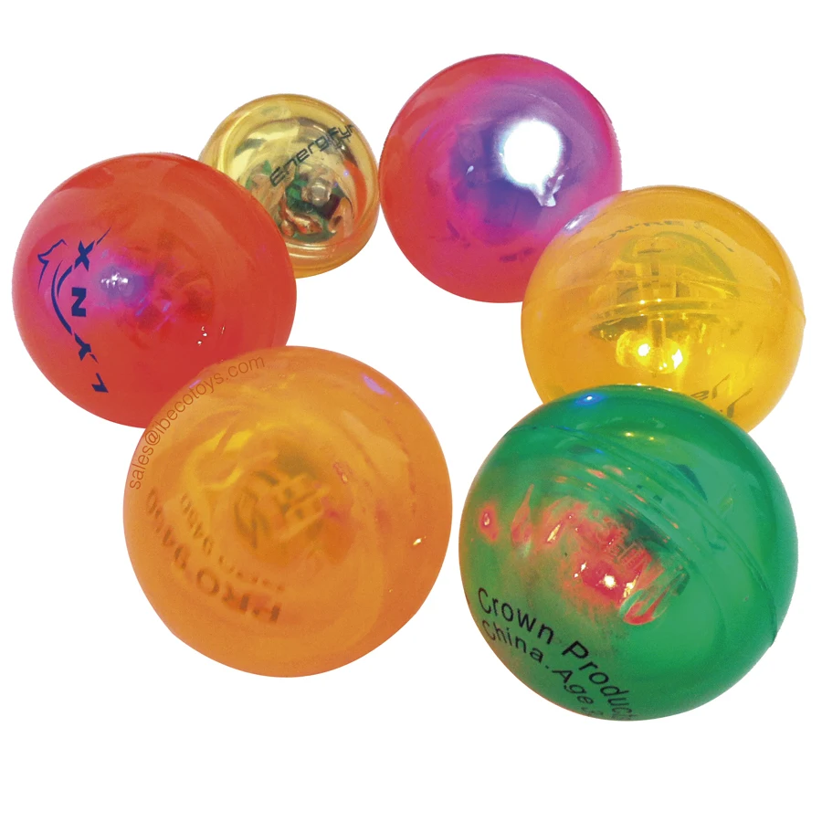 49mm Bouncing Rubber Toy for Kids Magic LED Light Up Flashing Bouncy Balls with Custom Logo Print Factory