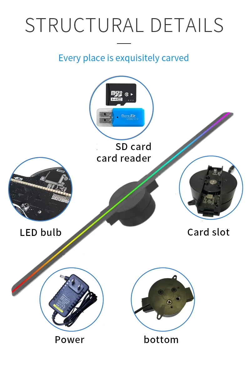 led holographic advertising hologram 3d fan backpack 42cm HD display wifi 3d display hologram advertising fan backpack