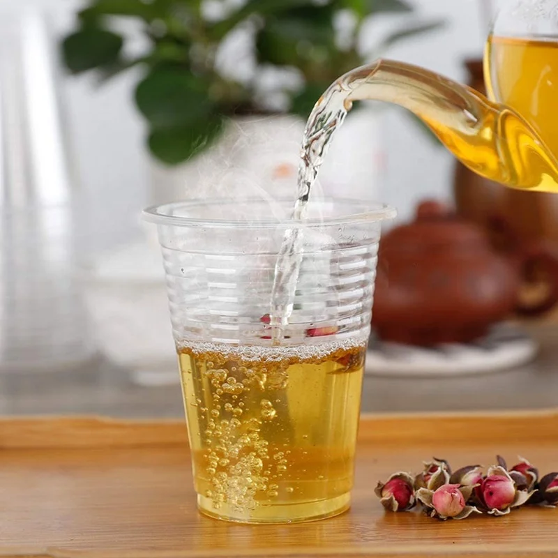 
Plastic Disposable PET Cups with Lids For Cold Drinks Iced Coffee Tea Juices Smoothies Slush Soda Cocktails Beer 