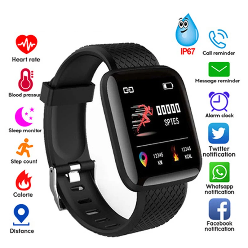 
New Electronic Product 116 Plus OEM Android Smart Watch 2020 Popular Mens Women Sports Bracelets Wrist Watch Fitness Smart Band 