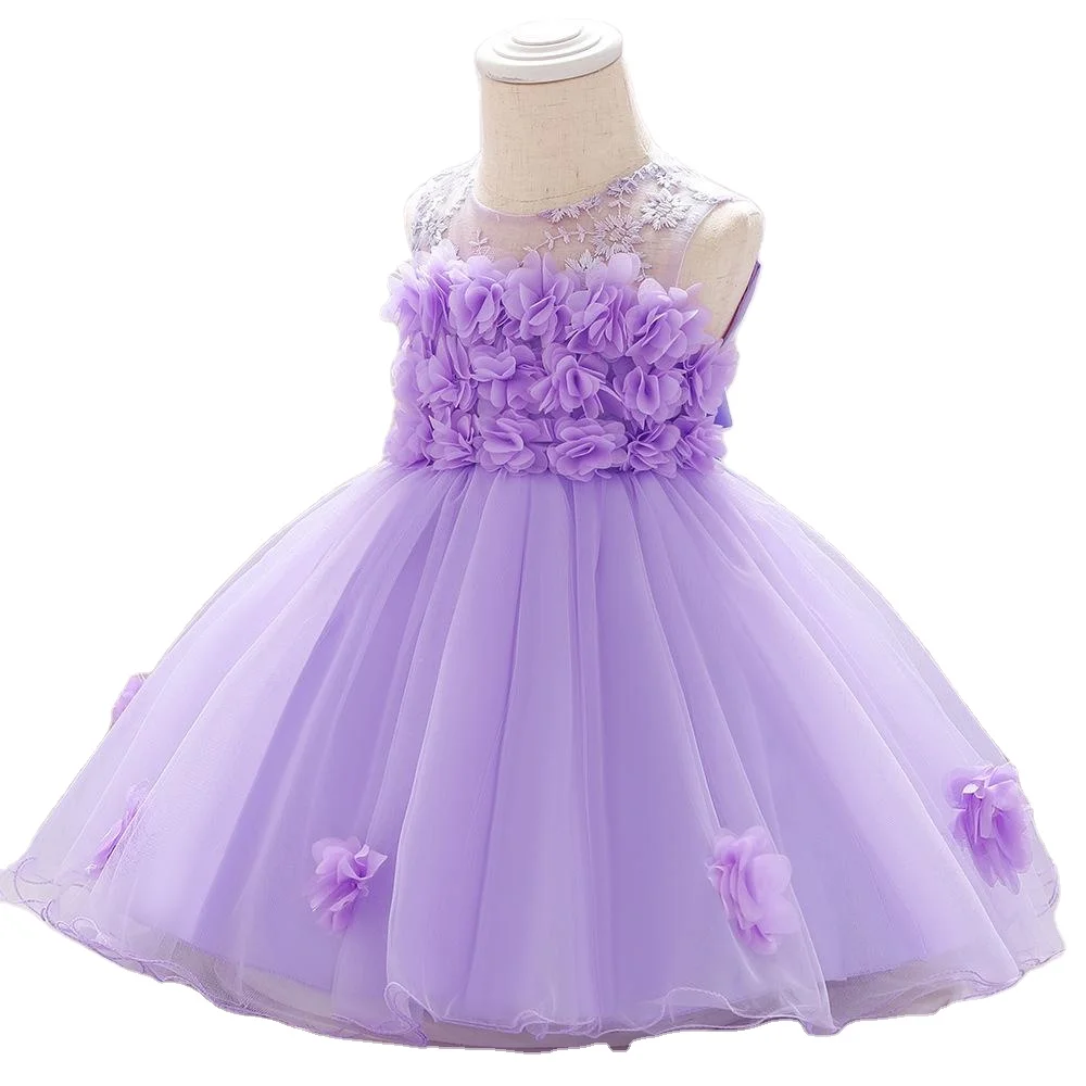 Beautiful Kids Party Dress 1 Years Old Wholesale Baby Birthday Party Dress Girls Infant Frock