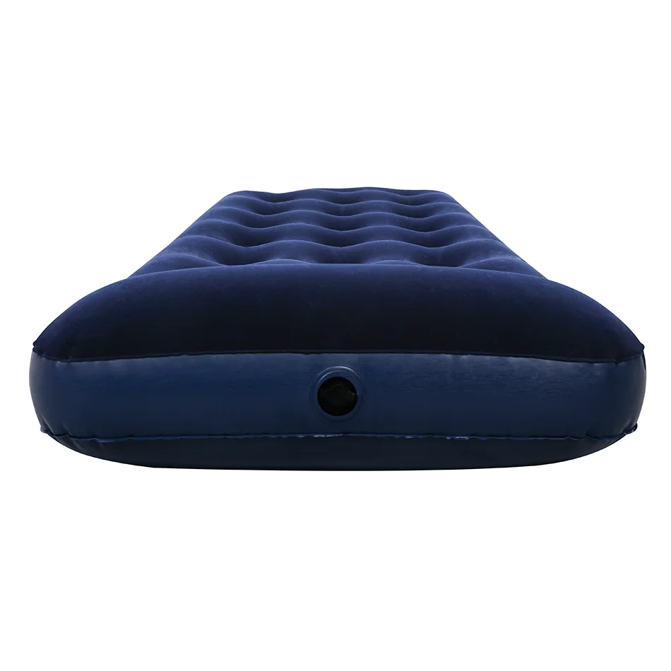 Promotional various durable using rectangular shape car air bed inflatable camping equipment single flocked inflatable mattress