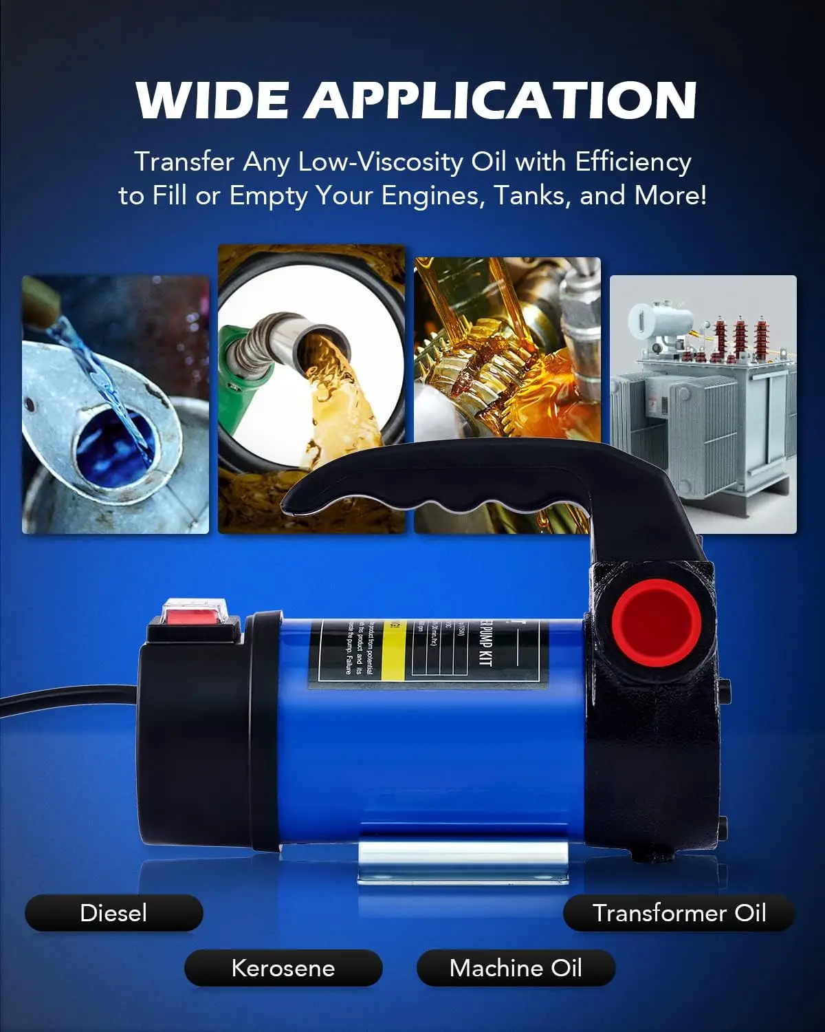 Portable Fuel Transfer Pump with Premium Filter Package  Gasoline Diesel Kerosene Ethanol Blends 12v Fuel Transfer Pump