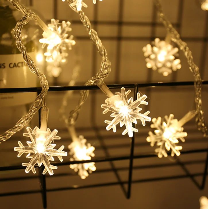  AC110V 220V партии дома свадебный сад с изображением рождественской ёлки снега хлопья Фея гирлянды светодиодные свет батарея или USB работает