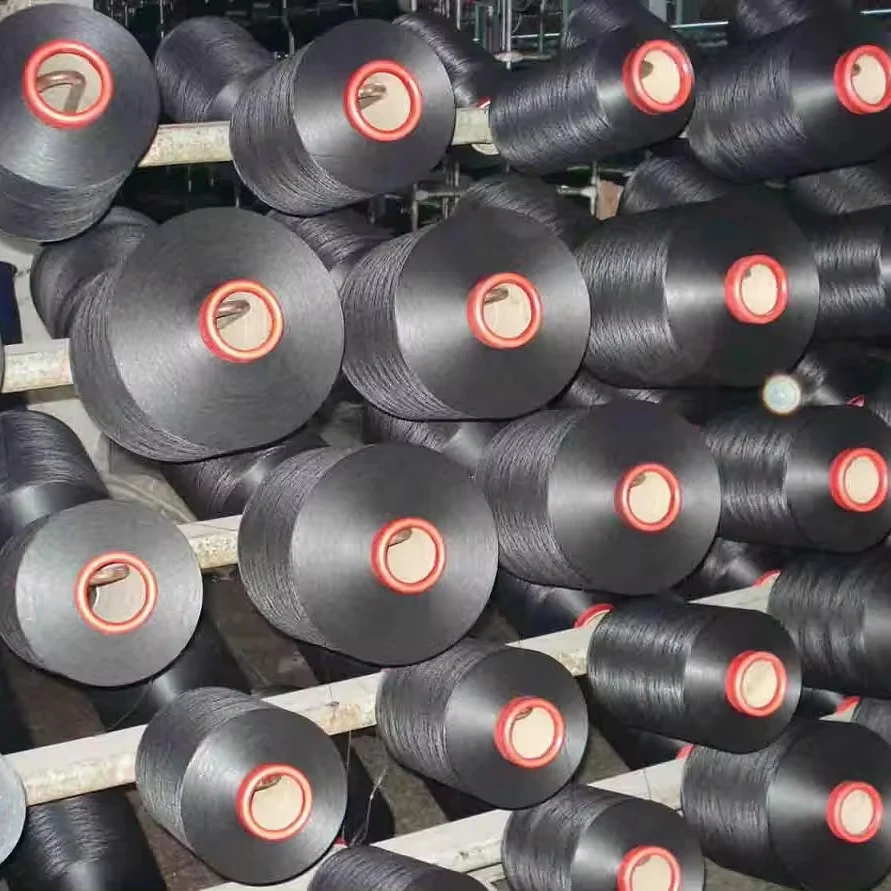 100% Polyester DTY textured filament yarn HIM SIM NIM 150D/48F black