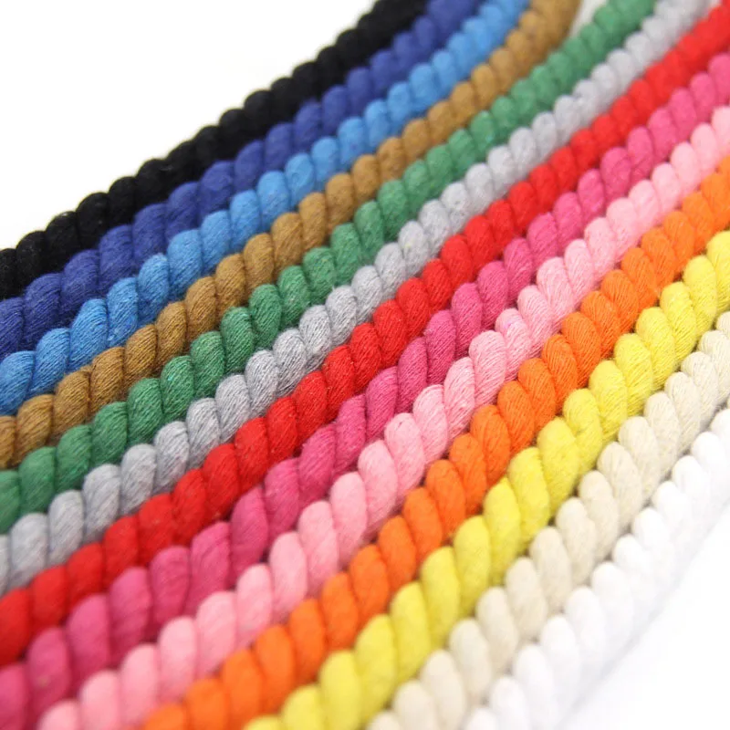 RW Hot Selling 8mm 10mm 12mm Colorful Three Strands Soft Drawcord Braided Cotton Rope Macrame Cord Twisted Rope