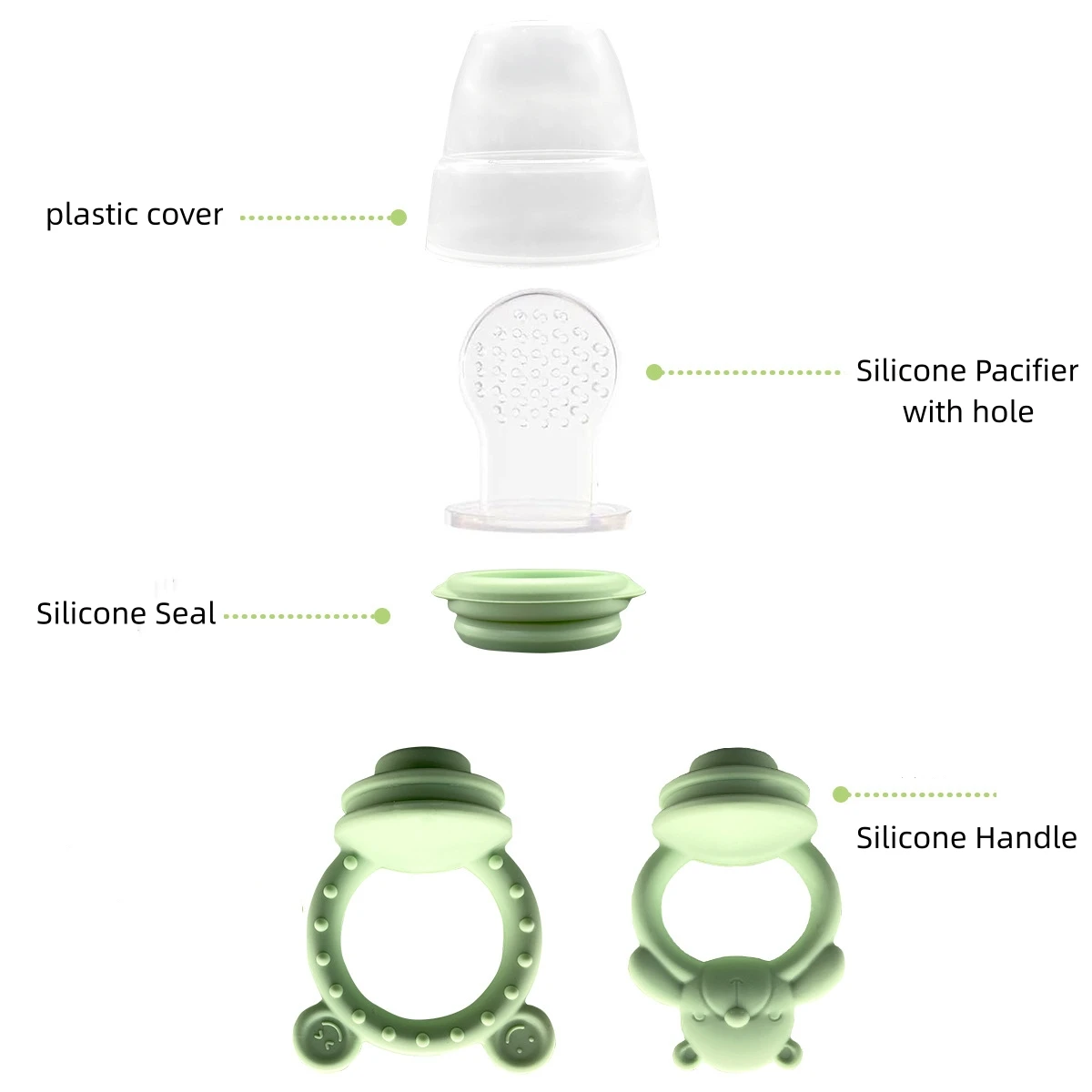 Silicone Baby Fruit And Vegetable Bite With Complementary Food Small Ice Lattice Food Grade Fruit And Vegetable Feeder Pacifier