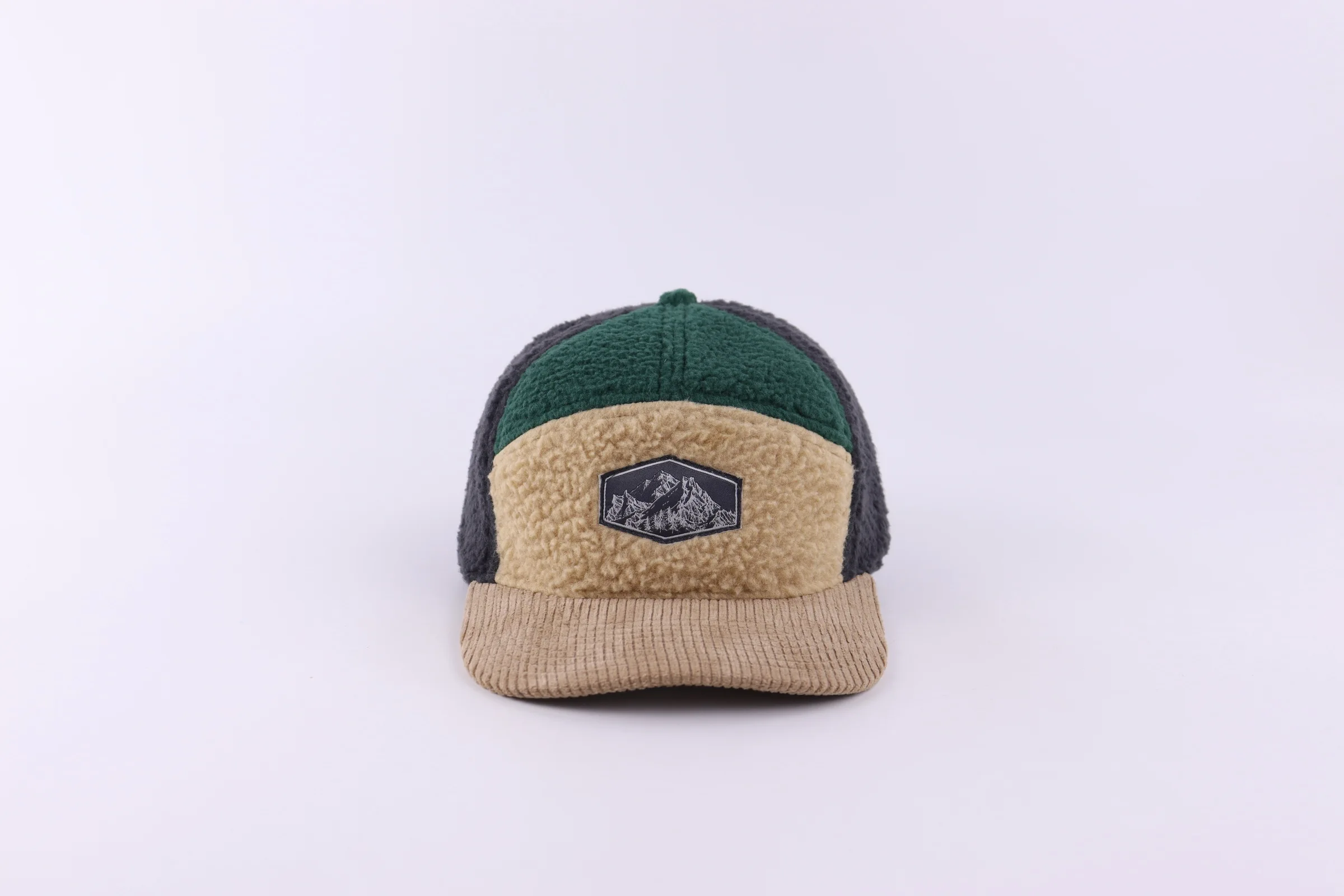 7 panel  slight curved brim  Custom High quality Earflap Cap Winter hat Warm hat flannel