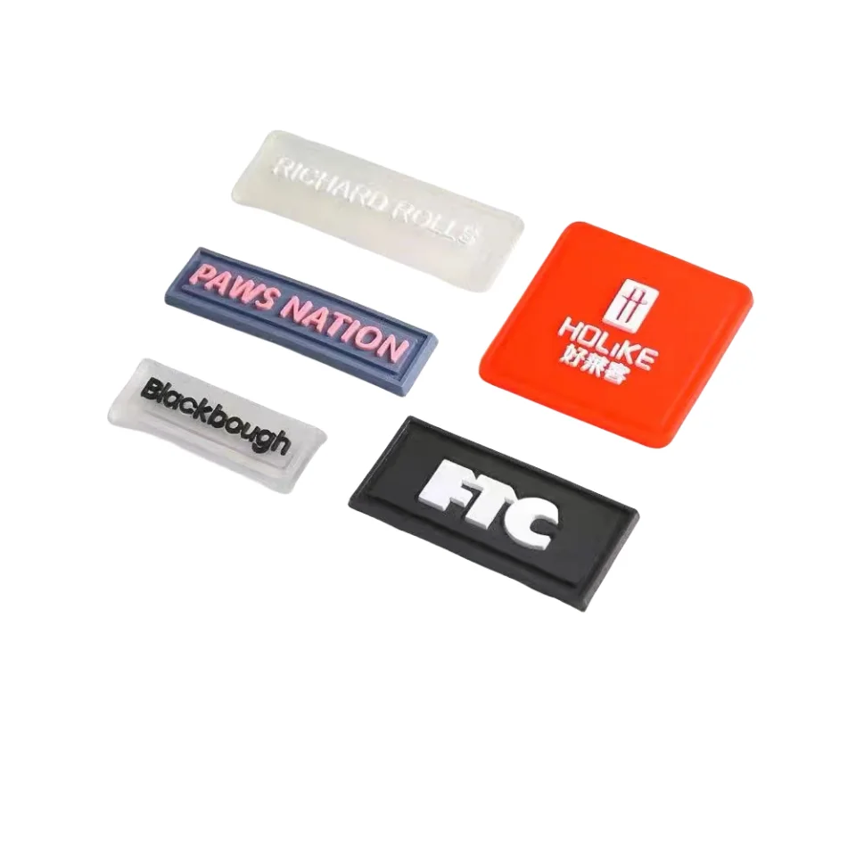 Custom Shape Logo PVC Soft Rubber Badge 3D 2D Silicone TPU Label For Clothing Bag