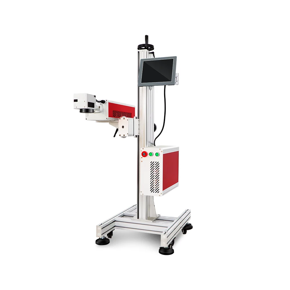 Production Line 20w 30W 60W Co2 Laser Marking Machine Expiry Date Batch Code Laser Printer For Plastic Bag Cable Wire Pet Bottle