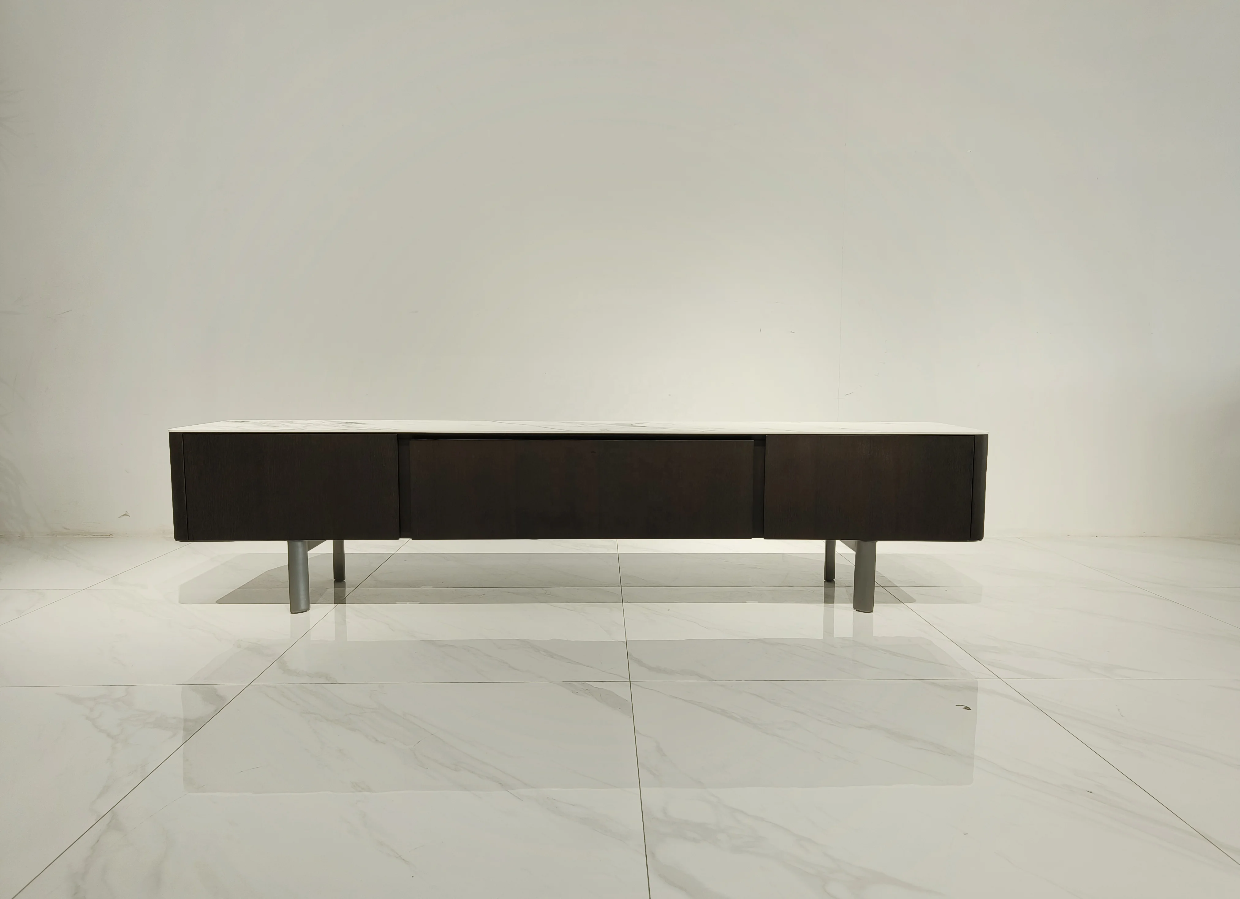 Modern Luxury TV Cabinet Living Room Furniture Italian Design Center Coffee Table Set With Drawer Marble Top Wooden TV Stand