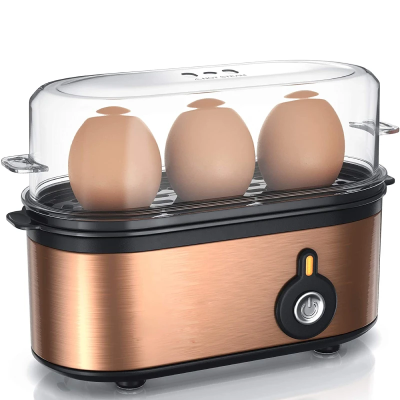 Mini Hard Boiled Egg Cooker Rapid Eggs Steamed 3pcs Capacity Electric Boiler Maker Egg Steamer