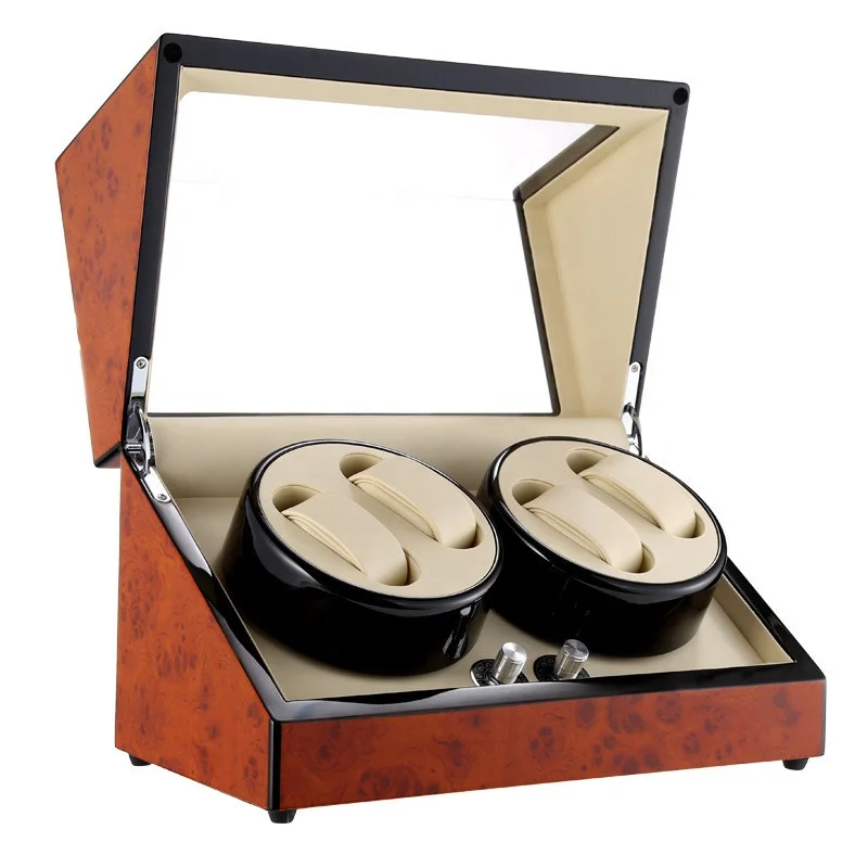 
High-end electronic square watch display boxes cases solid wood watch box 