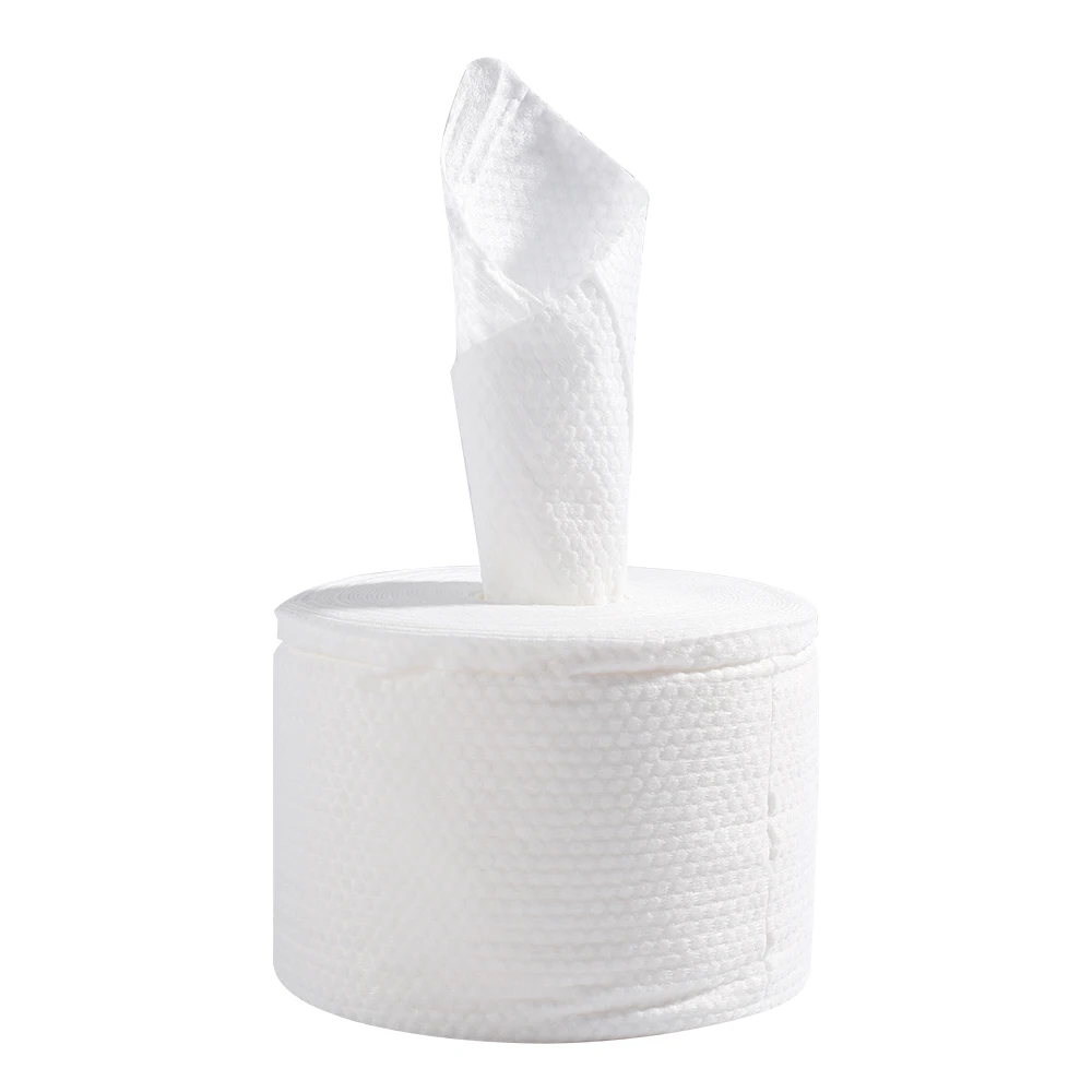 Factory customized wholesale beauty salon special 200g disposable face cleansing cotton towel roll non-woven face towel