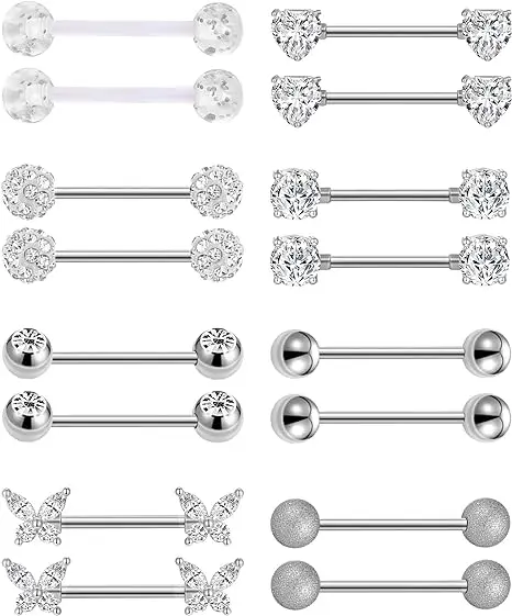 Wholesale Stainless Steel Ball Belly Tongue Piercing Lip ring piercing jewelry Steel Color Straight Rod Studs body piercing