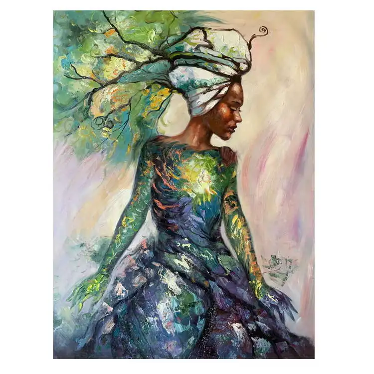 Modern African Tribal Black People Art Posters Canvas Paintings Wall Art Pictures for Living Room Decor (No Frame)