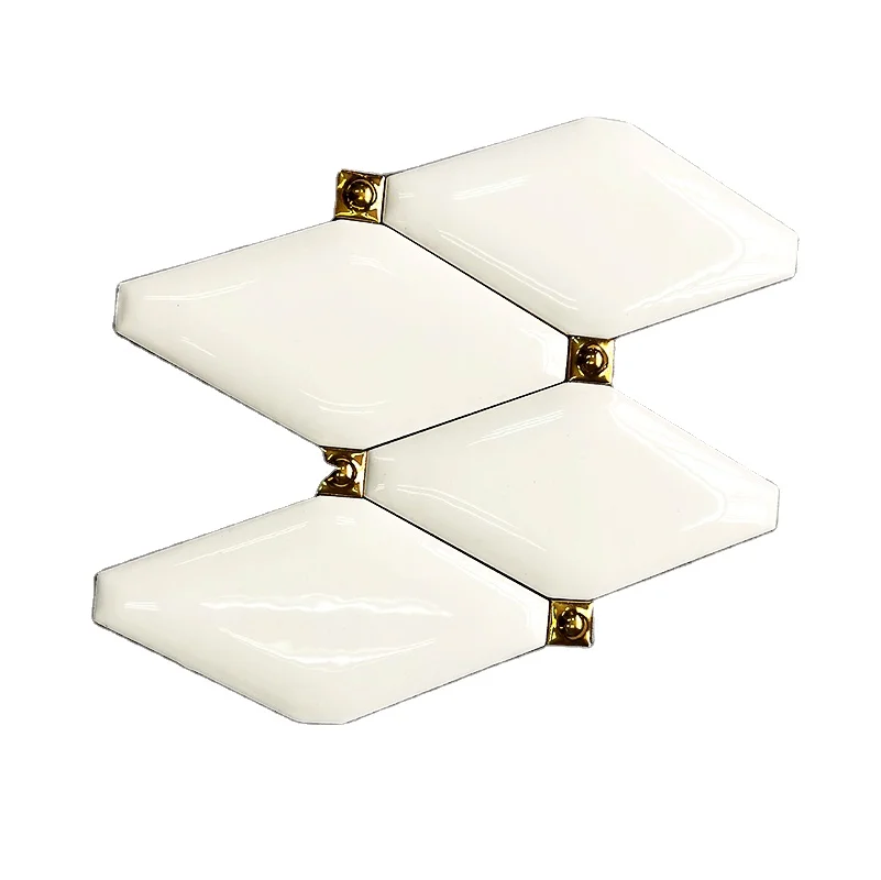 3d декоративная Золотая кухонная плитка Springletile для ванной комнаты роскошная полированная белая настенная