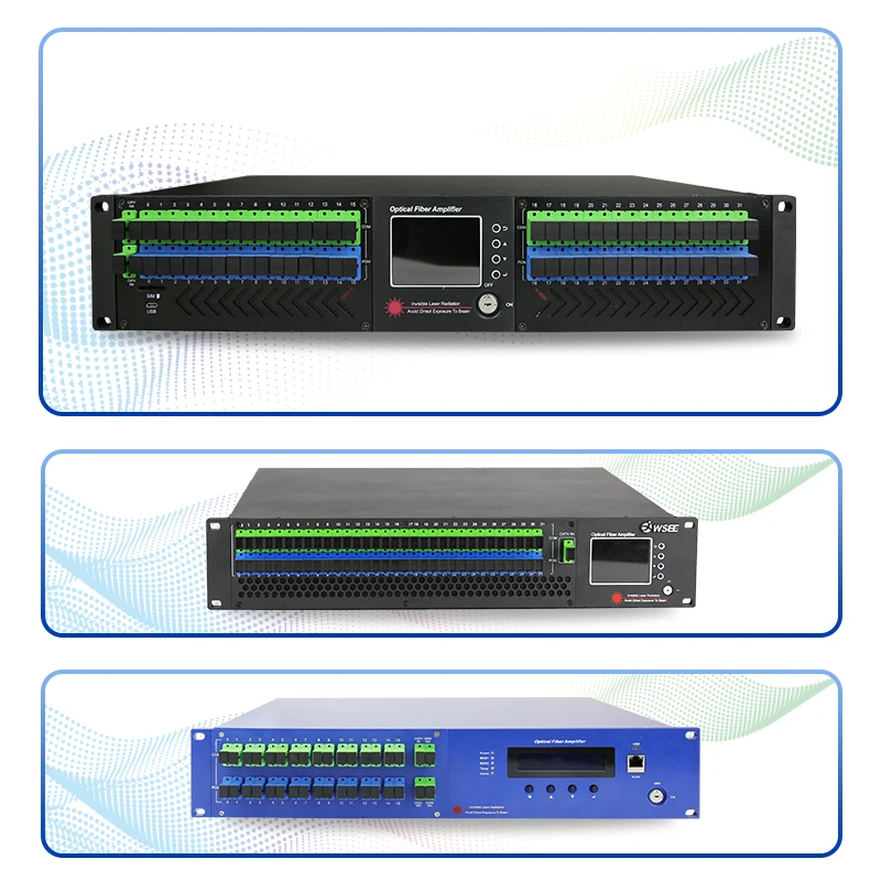 CATV 1550nm FTTH GPON WDM EDFA 8 16 32 Port 19dBm Fiber Optical Amplifier EDFA