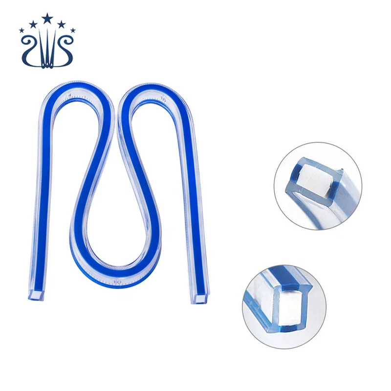 RTS High Quality Metric Plastic Measuring Sewing Tool 50cm Scale Flexible Curve Ruler