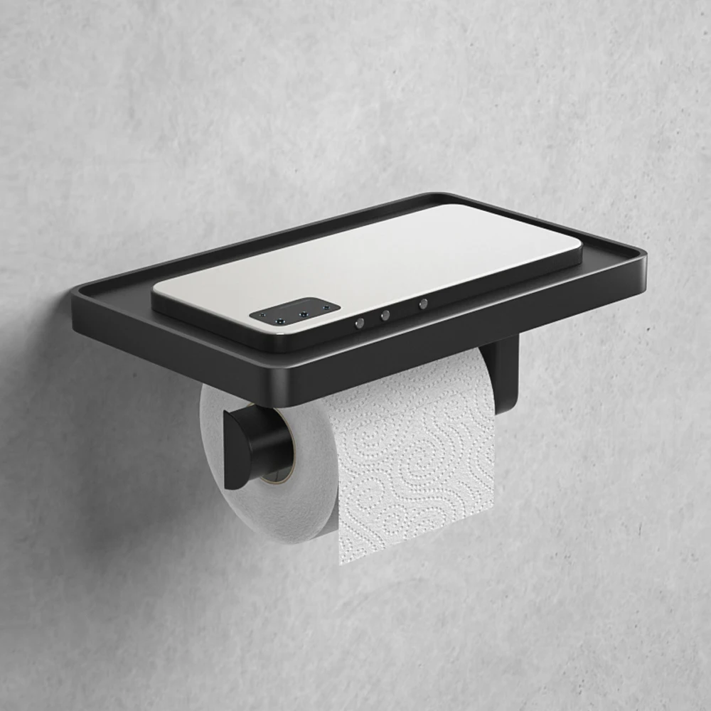 Hot Sale Customized New Bathroom Toilet Paper Holder with Phone Shelf wall-mounted