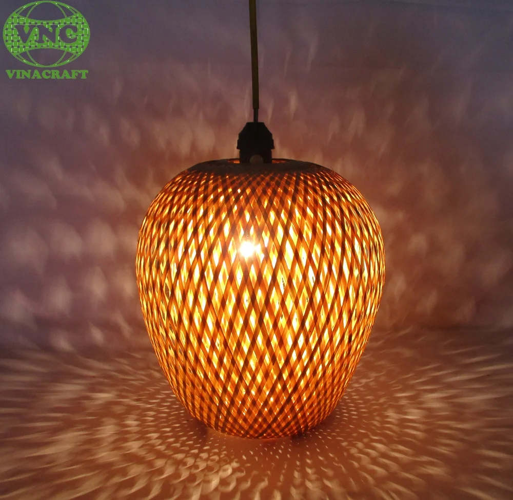 Natural double wall lampshade pendant lamp bamboo rattan lampshade for restaurant