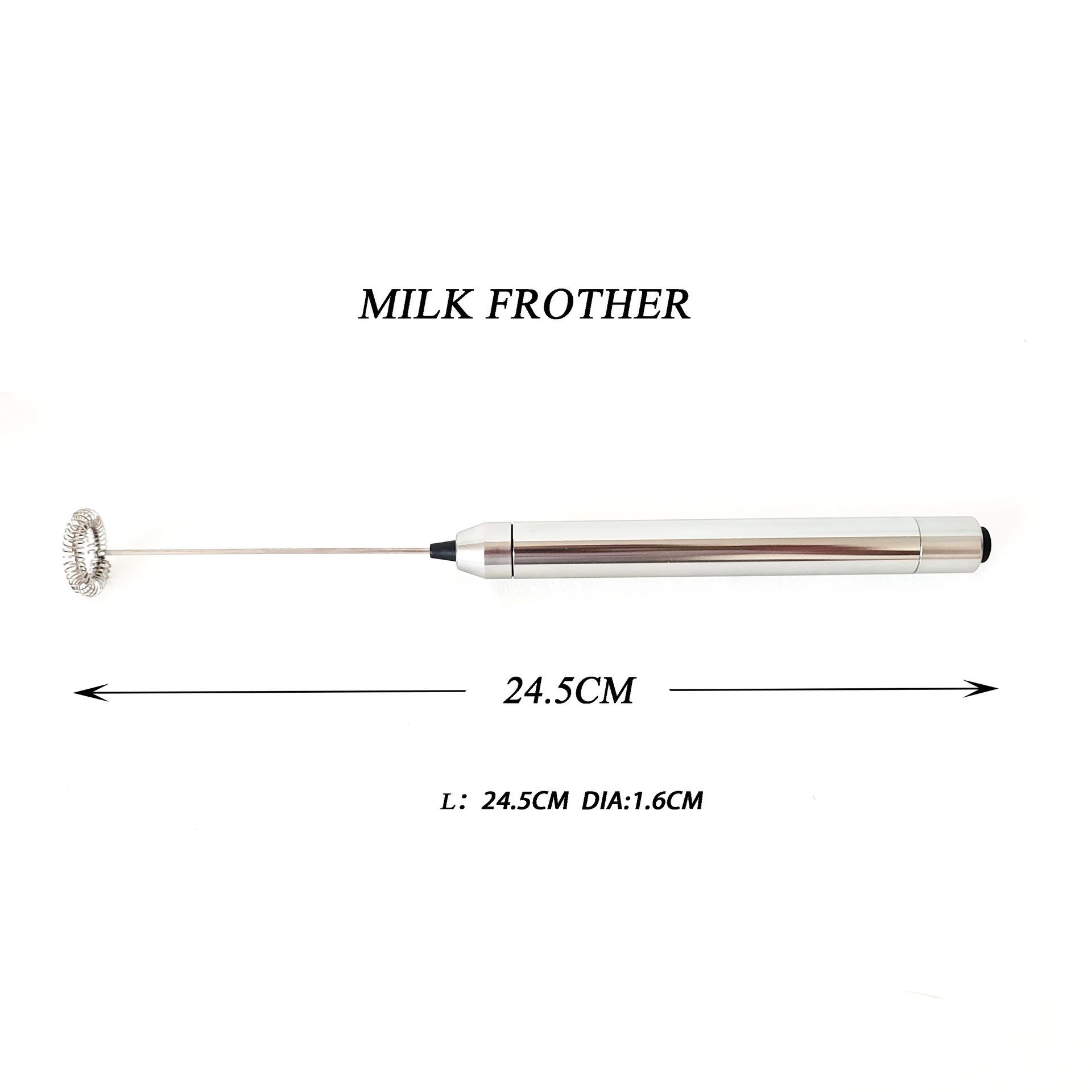 Automatic AAA Battery Powered Stainless Steel Electric Whisk Customized logo Electric Milk Frother for coffee