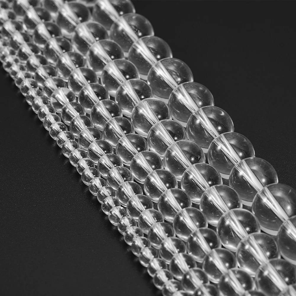 
4 6 8 10 12 mm Limpidity Transparency Glass Bead Round Loose Spacer Beads For Jewelry Making Findings DIY Bracelet Wholesale 