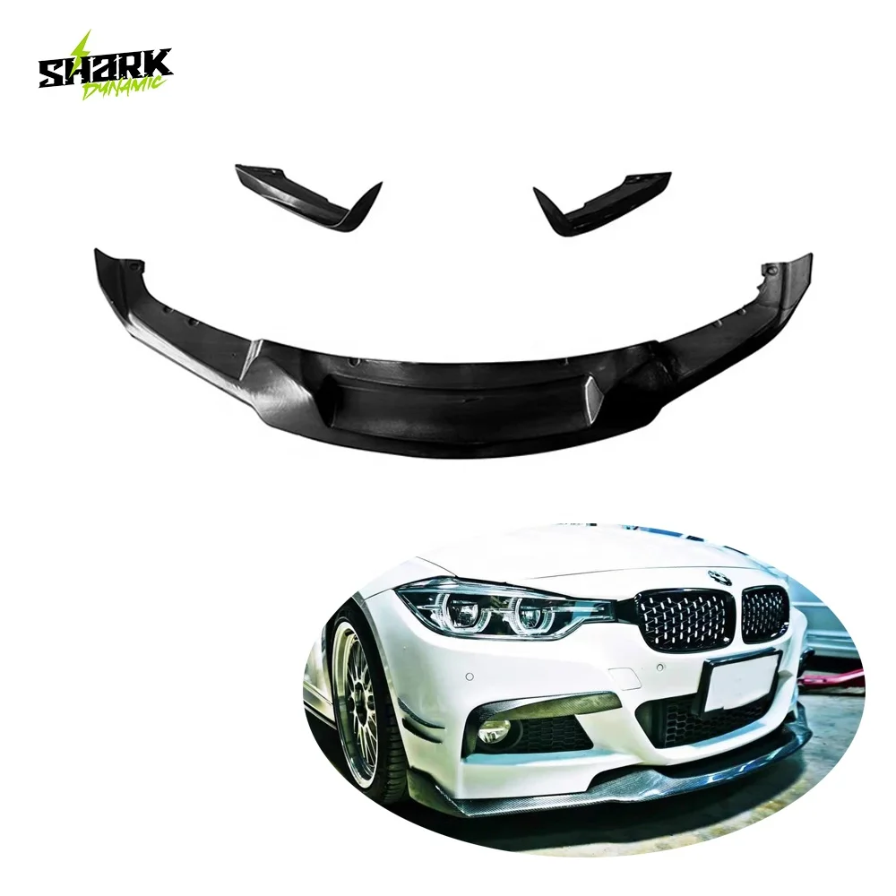  Для Bmw F30 3 серии M Sport Sharkaero стиль ПП глянцевый матовый черный Передний диффузор передний разветвитель передняя