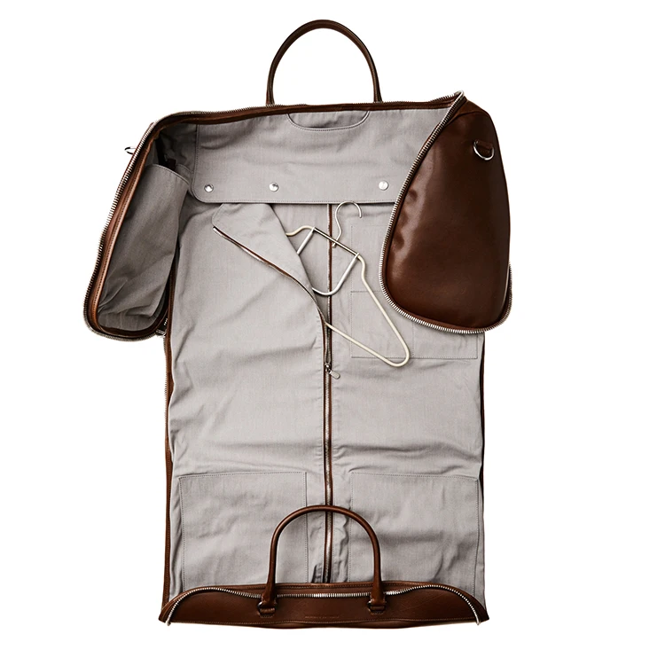 Branded Customized Garment Bag With Round Zipper For Travel & Business Trip Business Travel Garment Bag With Shoulder Strap