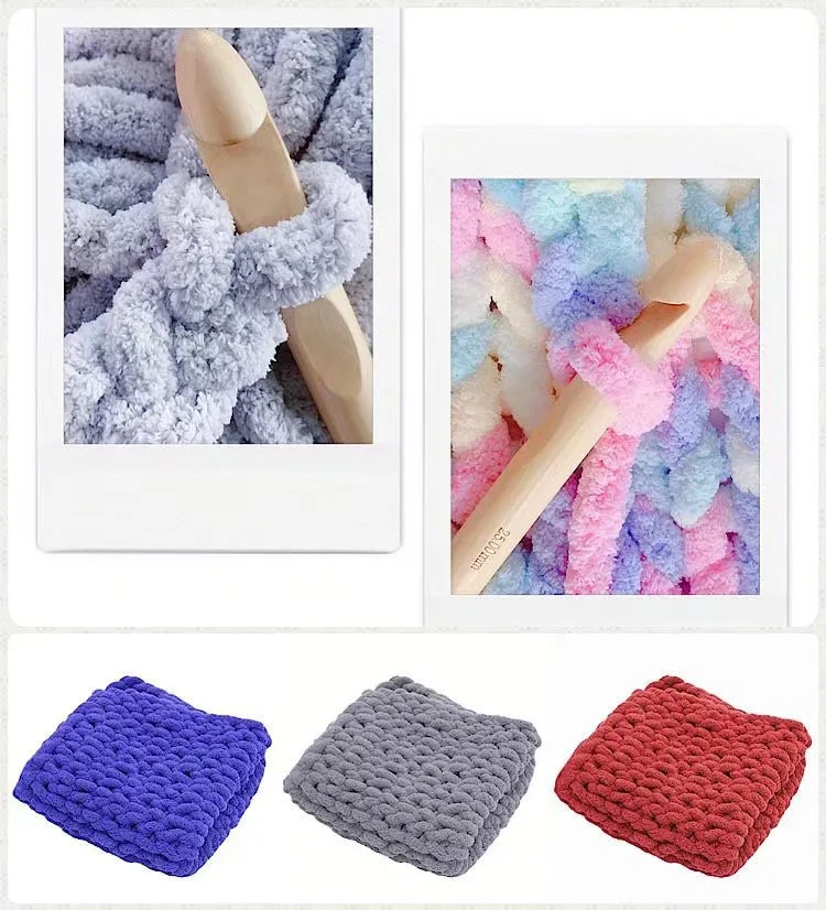 Free Sample wholesale 7s Anti-Pilling Hand Knitting Acrylic chenille yarn knitting pattern