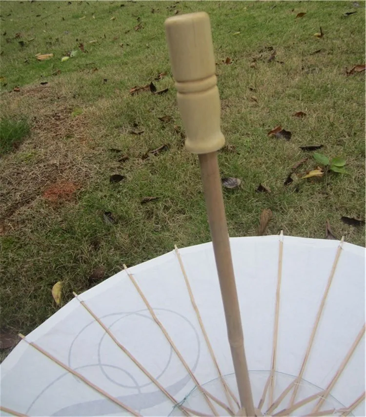White paper umbrella sunshade, suitable for DIY crafts decoration and wedding center 15.5 inches in diameter