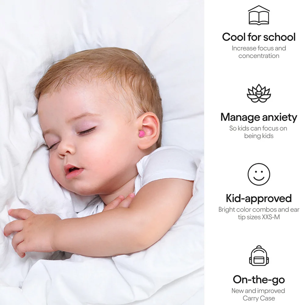 Kid Ear Plugs Hearing Protection Kid Headphones Safety Ear Plugs for Sleeping Noise Reduction Silicone