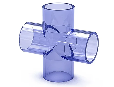 Transparent UPVC pipe fittings Transparent UPVC Cross  DN15-DN50