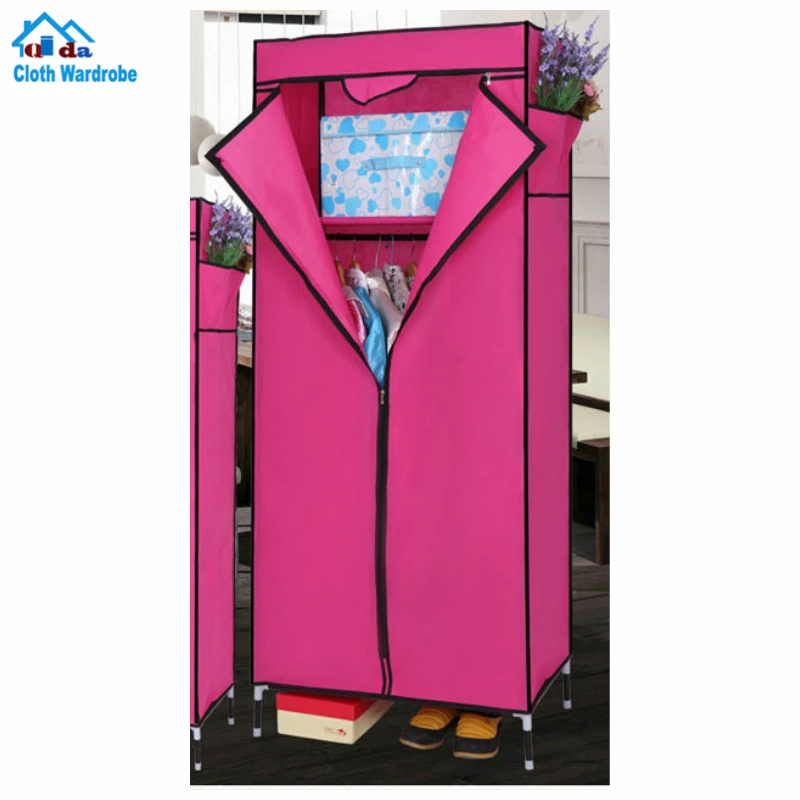 Assemble plastic portable wardrobe closet with 8 designs Monkey Cartoon door