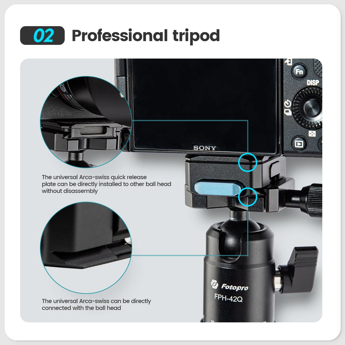 Quick Release Plate For Camera Tripod Ball Head With 1/4 Inch Screw Universal Arca-swiss Universal Quick Release Camera Plate