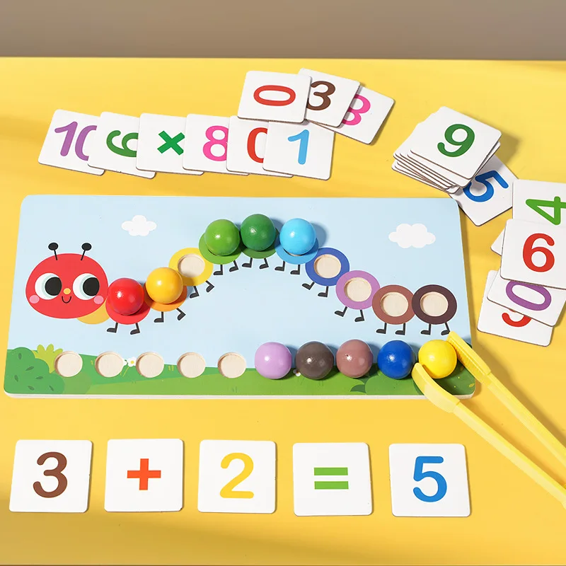Caterpillar Arithmetic Bead Set 3D Color Focus Training Parent-Child Interactive Early Education Toy Girls CPC Certified