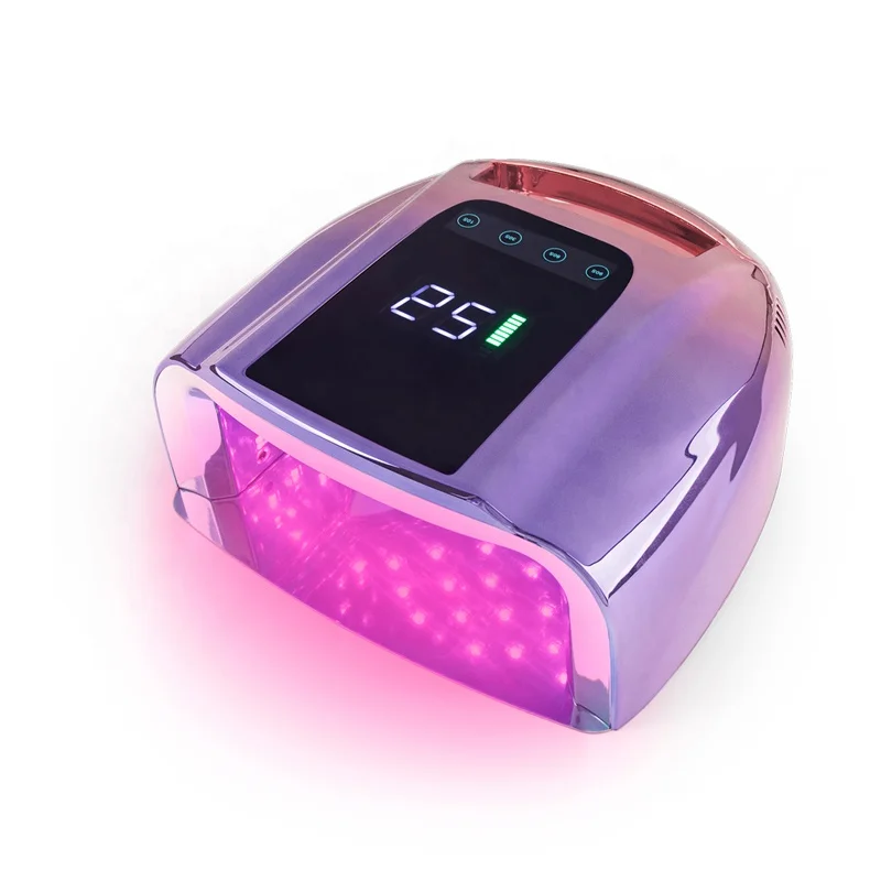 Amazing hot selling 96w chargeable sun uv led nail dryer lamp gradient oem blue gold wireless uv led nail charging lamp