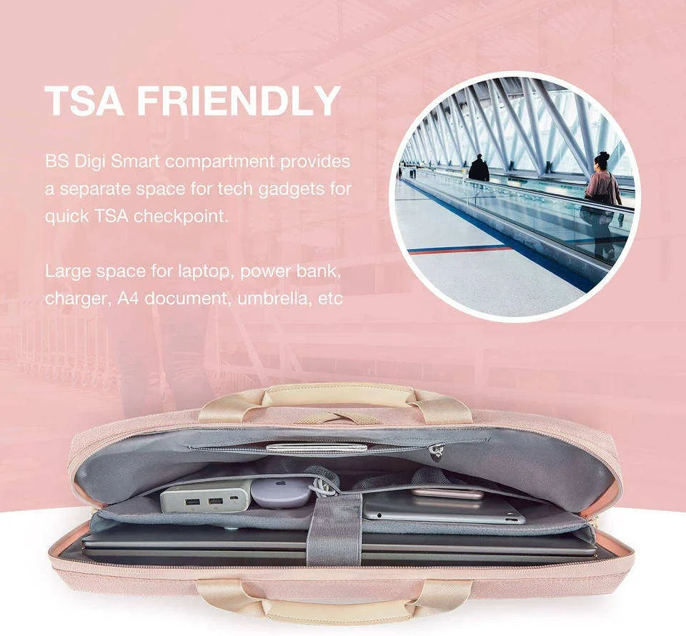 Custom Logo OEM Portable Waterproof Polyester Computer Bag Ladies Business Travel Shoulder Briefcase Office Bag