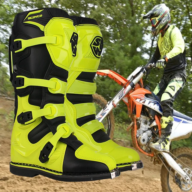 SCOYCO Motorcycle Boots Men Racing Cross Country Boots Endurance Motocross Shoes Off-road Motocross Boots Sport Shoes