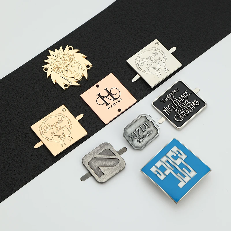 Customized sewing plate Alloy Luggage Nameplate Tag Trademark Logo Custom Pin Metal Labels For other garment accessories
